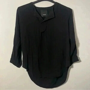 Assembly New York V-Neck Blouse in Black Size XS